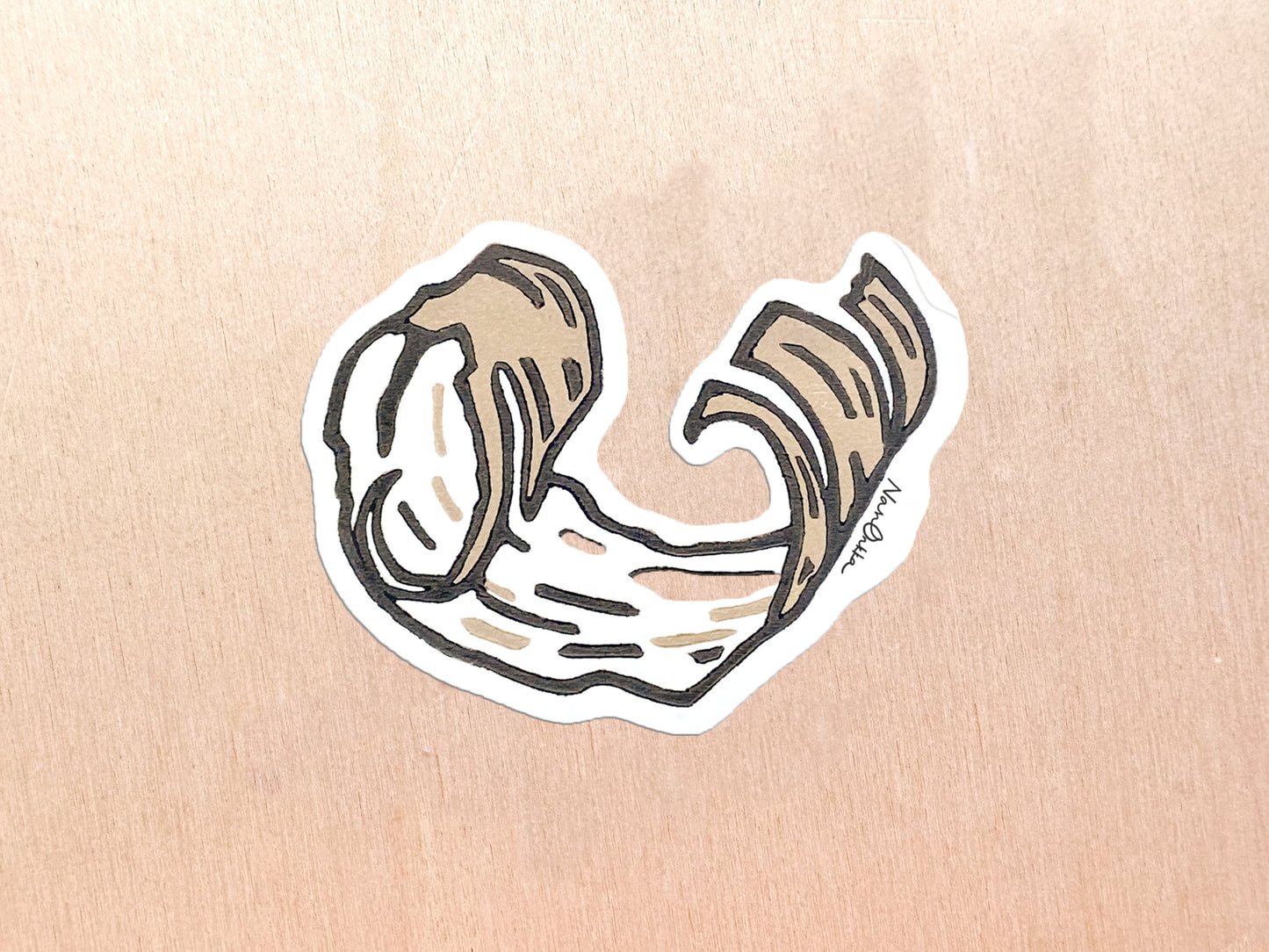 Birch Curl Diecut Sticker