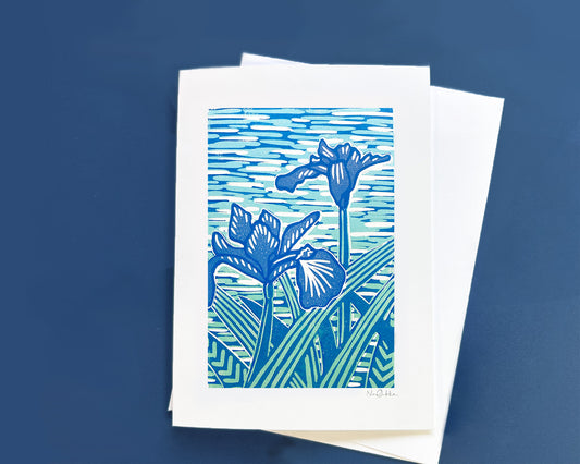 Blue Flag Iris Greeting Card