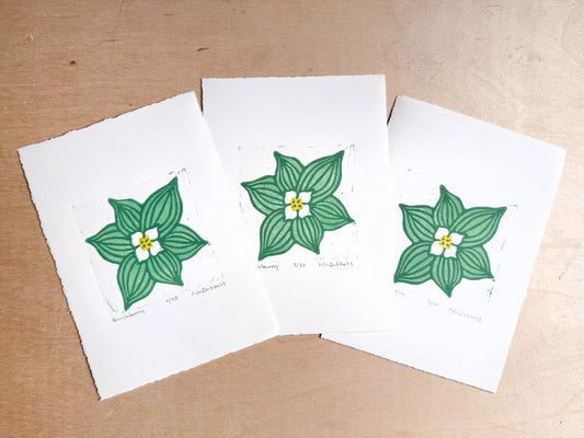 Bunchberry Woodcut Print