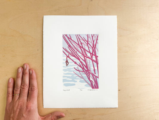 Dogwood Woodcut Print