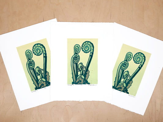 Emergence Woodcut Print