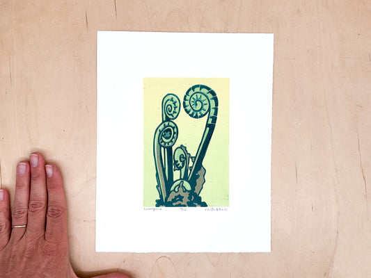 Emergence Woodcut Print