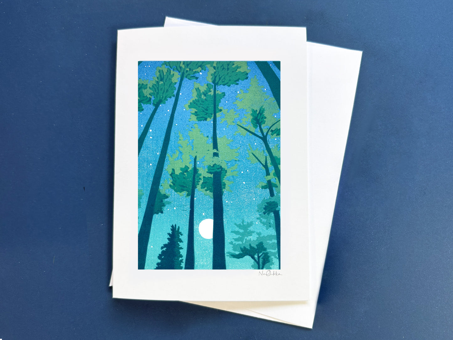 Full Moon Forest Greeting Card