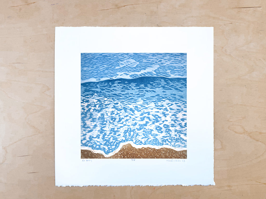 Go Easy Woodcut Print