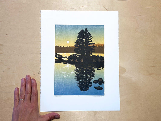 Golden Hour Woodcut Print