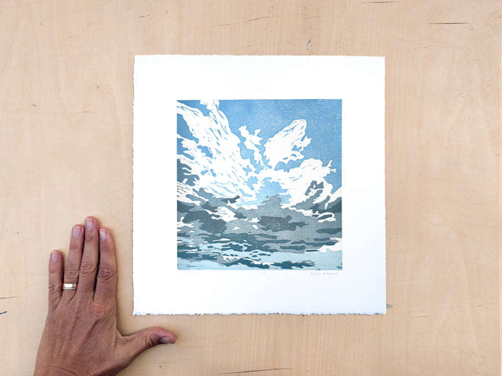 Incoming Woodcut Print