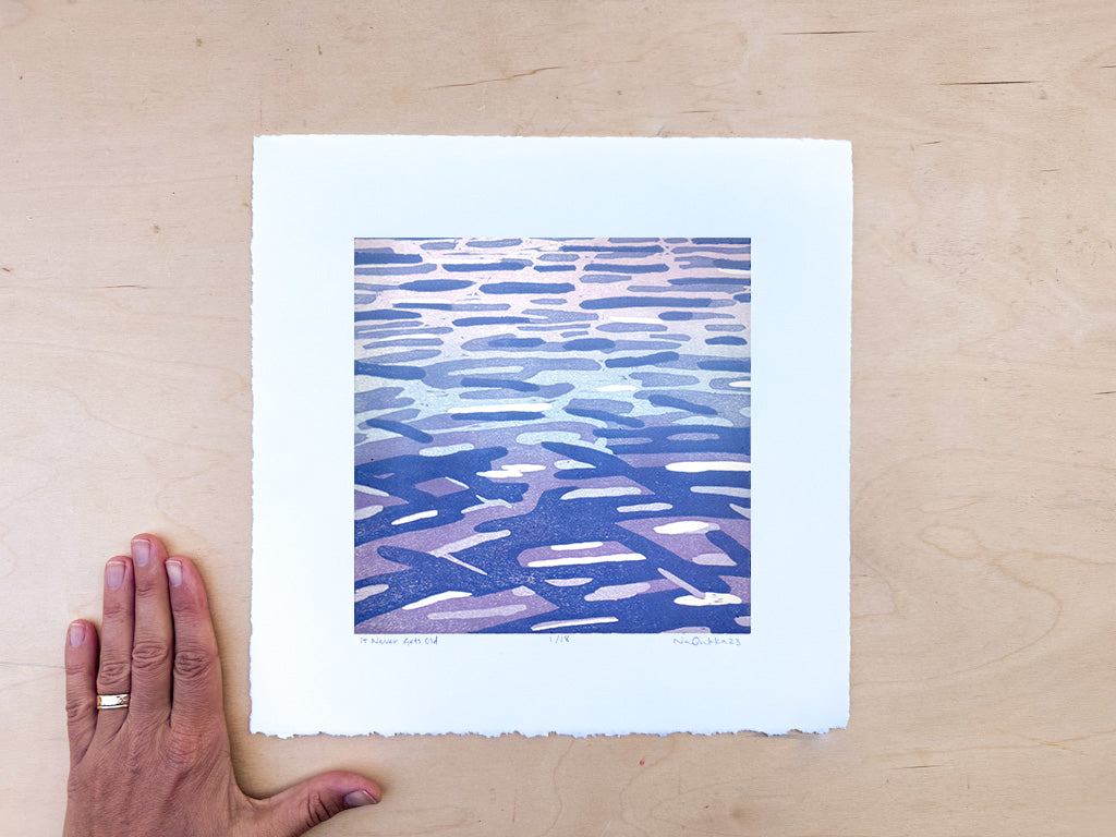 It Never Gets Old Woodcut Print