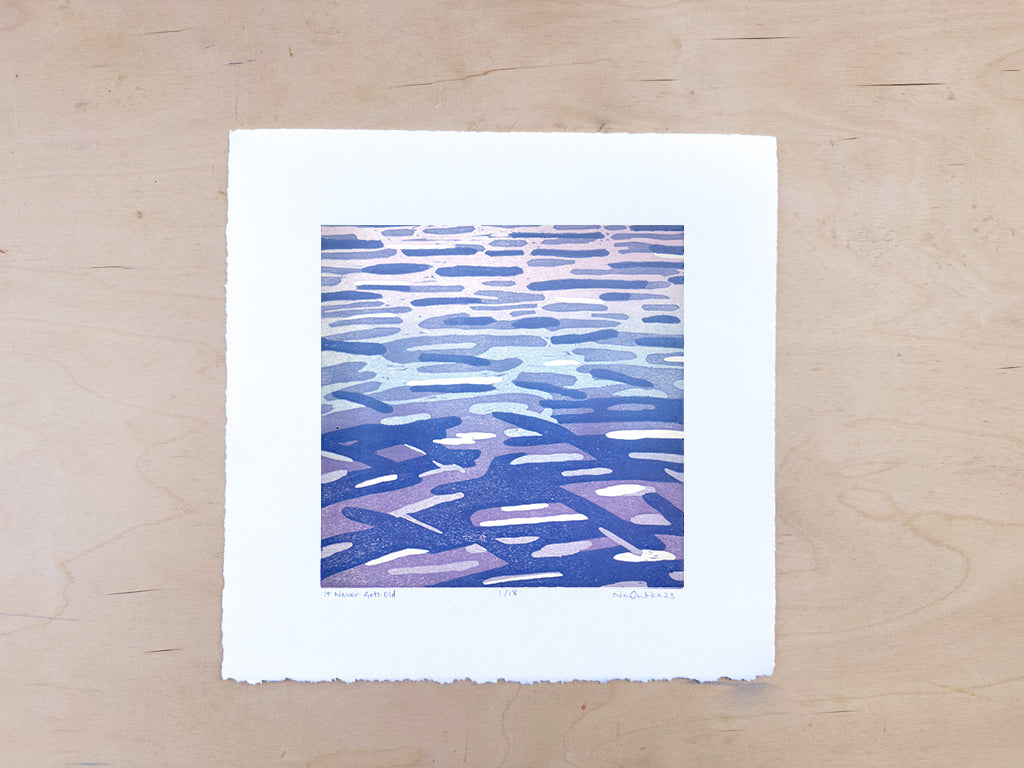 It Never Gets Old Woodcut Print