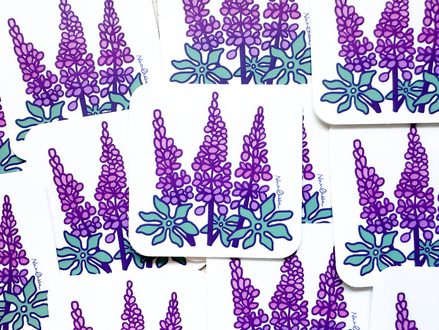 Lupines Slipper Sticker