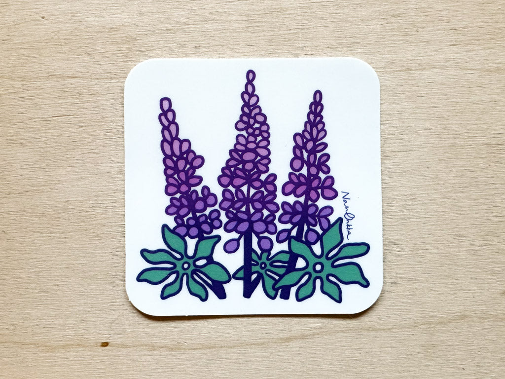 Lupines Slipper Sticker