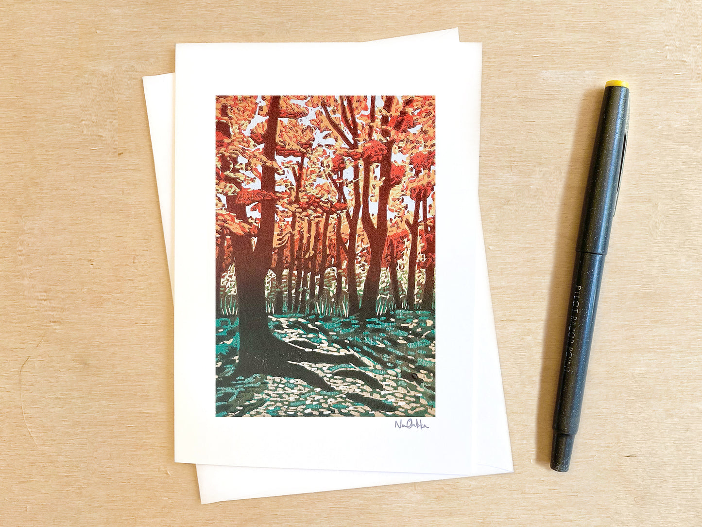 Maple Glow Greeting Card