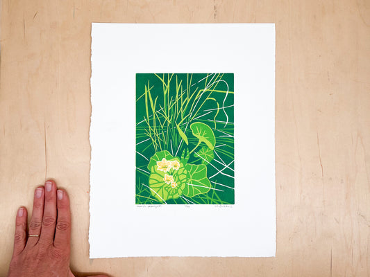 Marsh Marigolds Woodcut Print