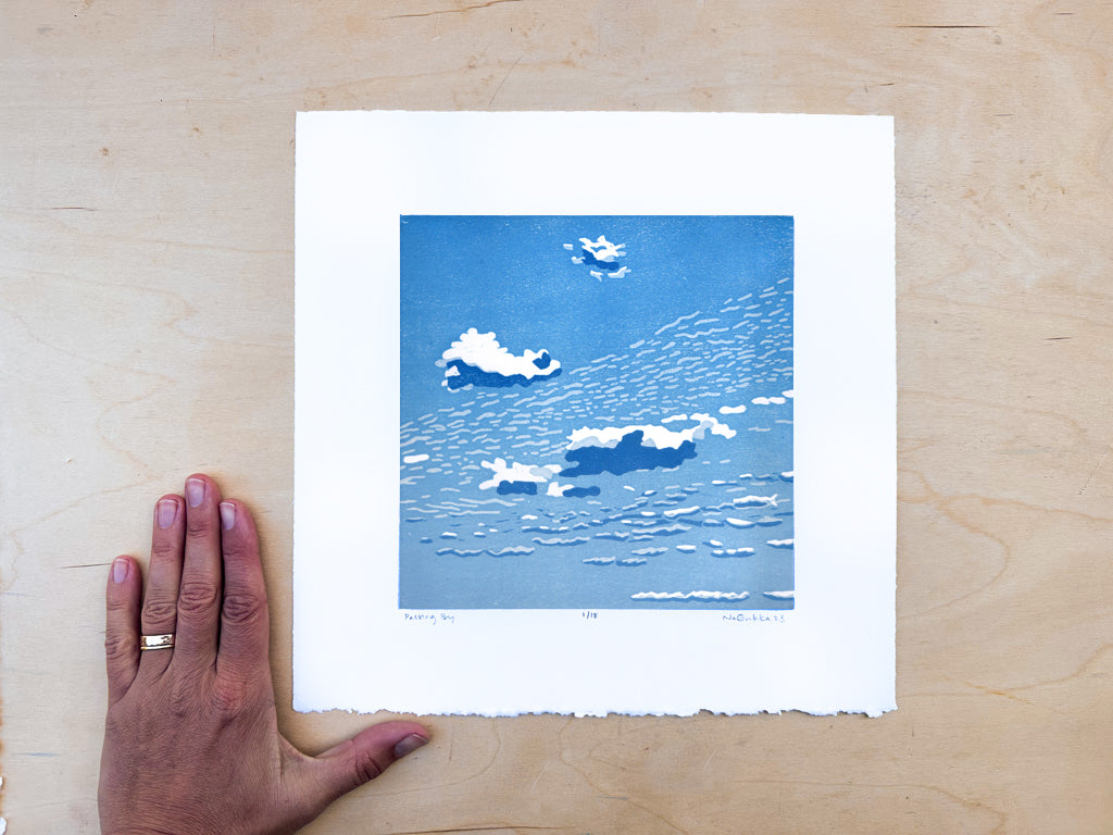 Passing By Woodcut Print