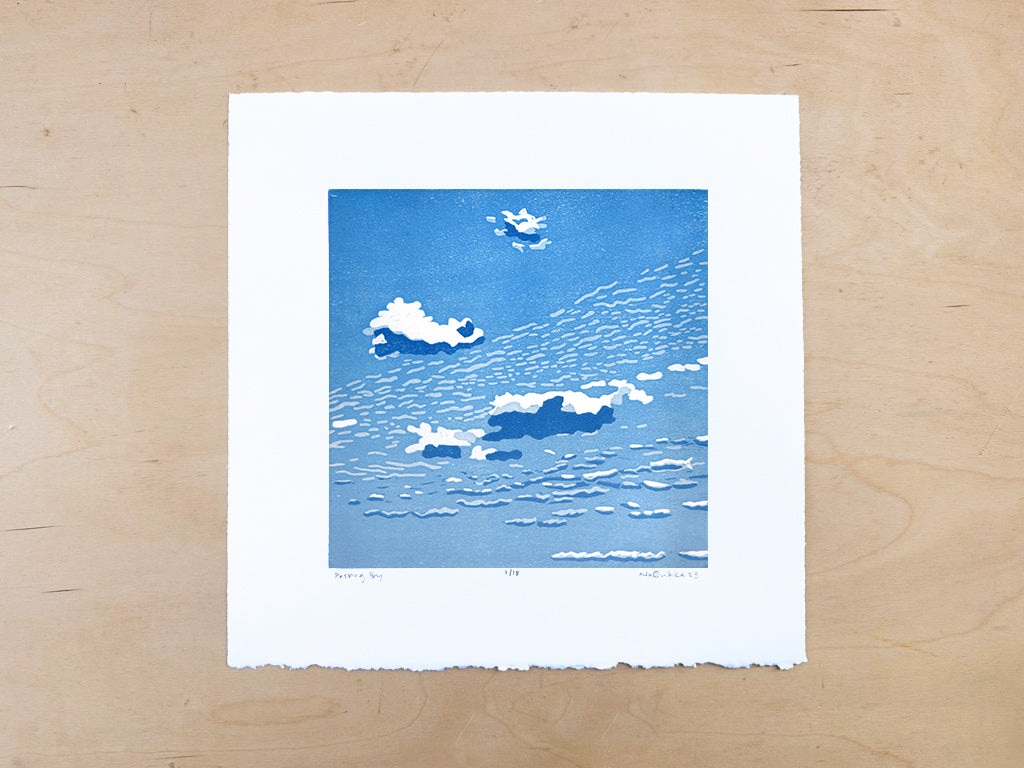 Passing By Woodcut Print