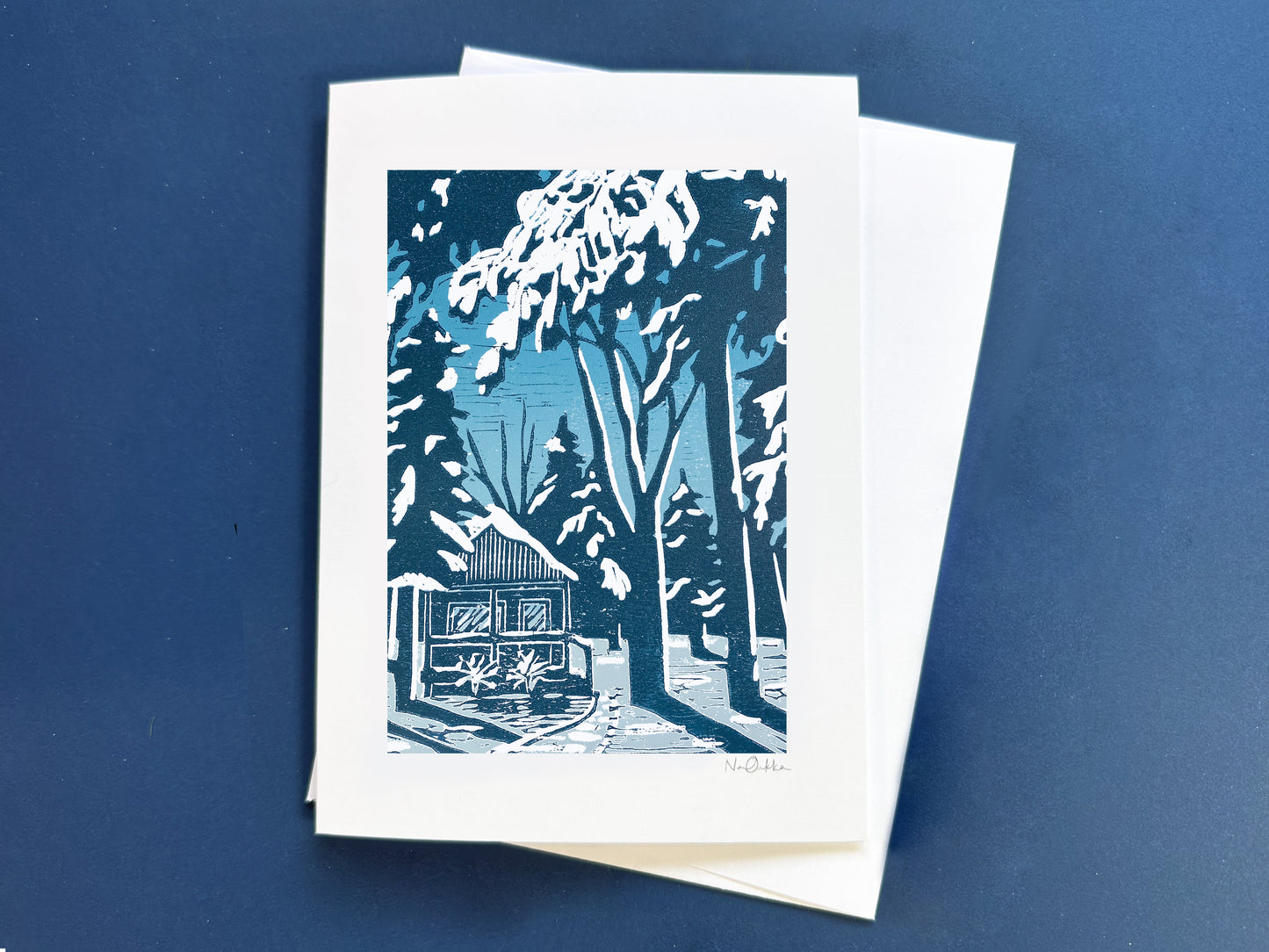Winter Cabin Greeting Card