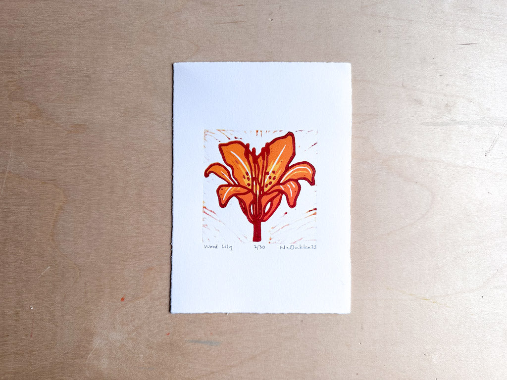 Wood Lily Woodcut Print