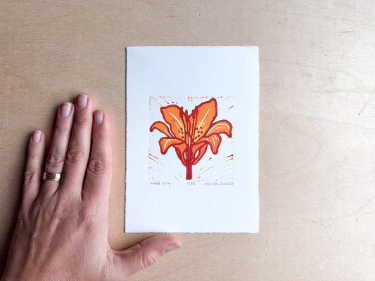Wood Lily Woodcut Print