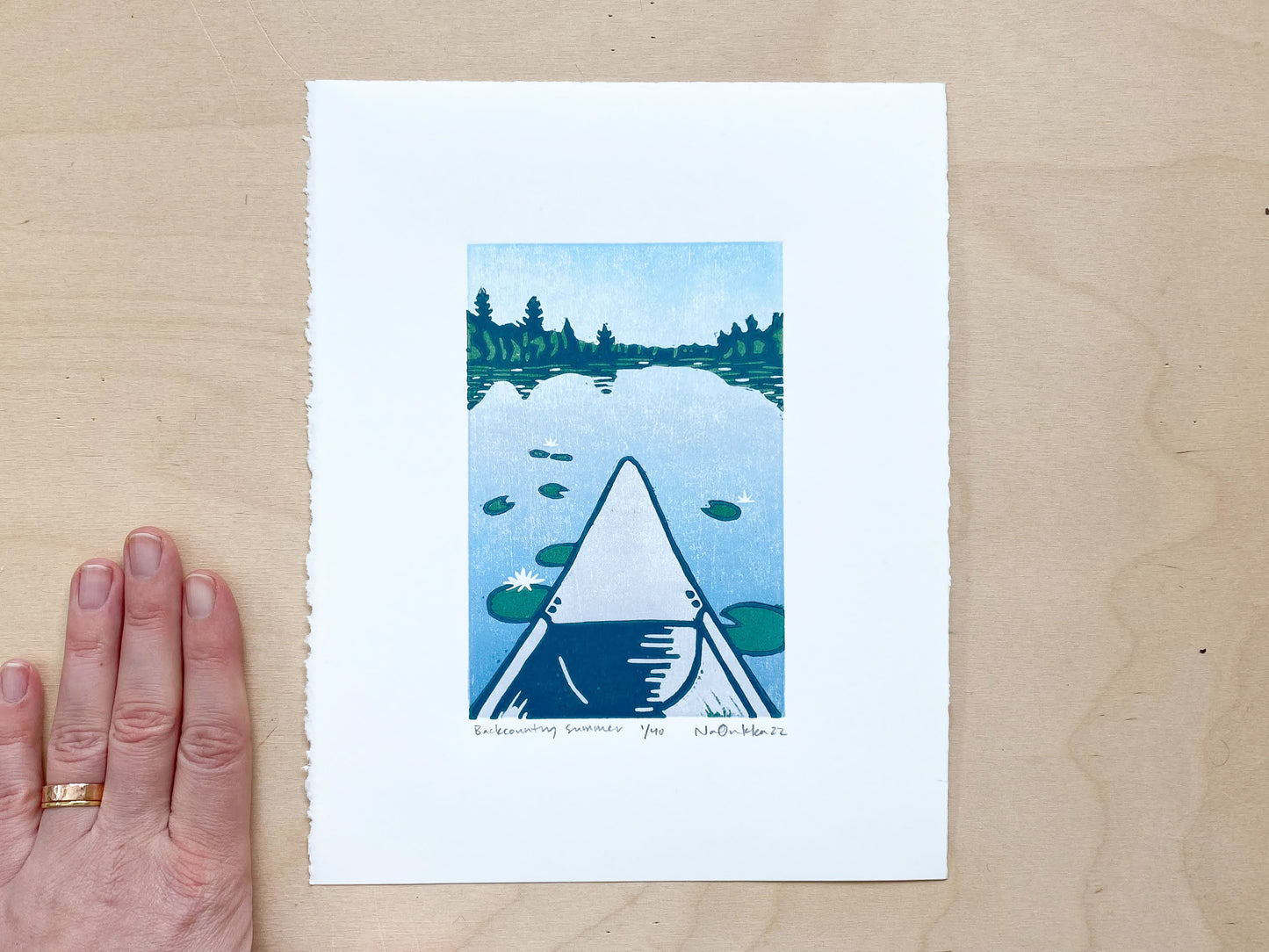 Backcountry Summer Woodcut Print