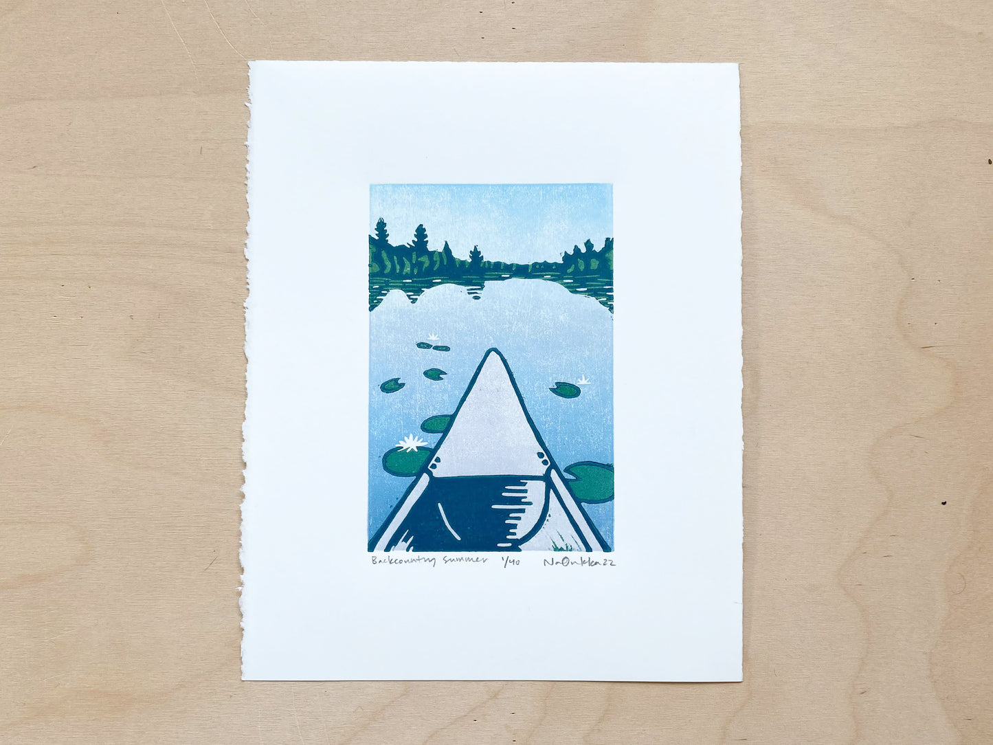 Backcountry Summer Woodcut Print
