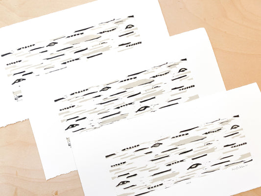 Birch Woodcut Print