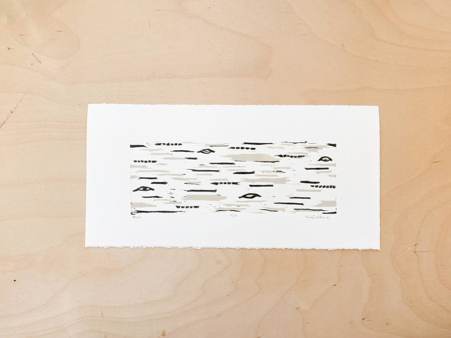 Birch Woodcut Print
