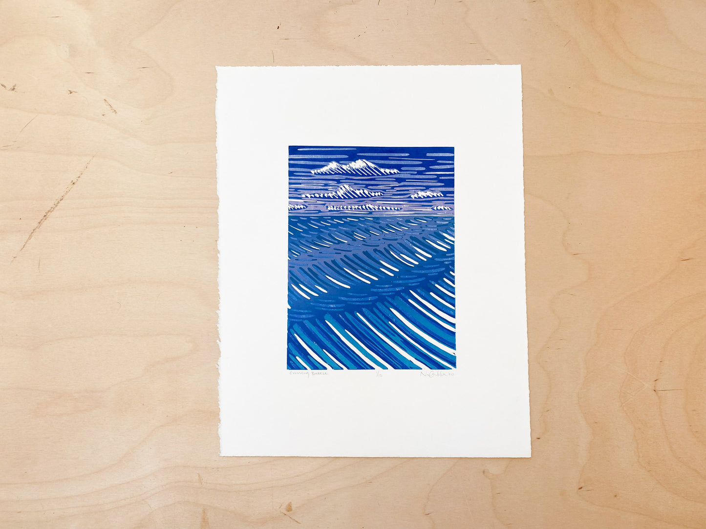 Evening Breeze Woodcut Print