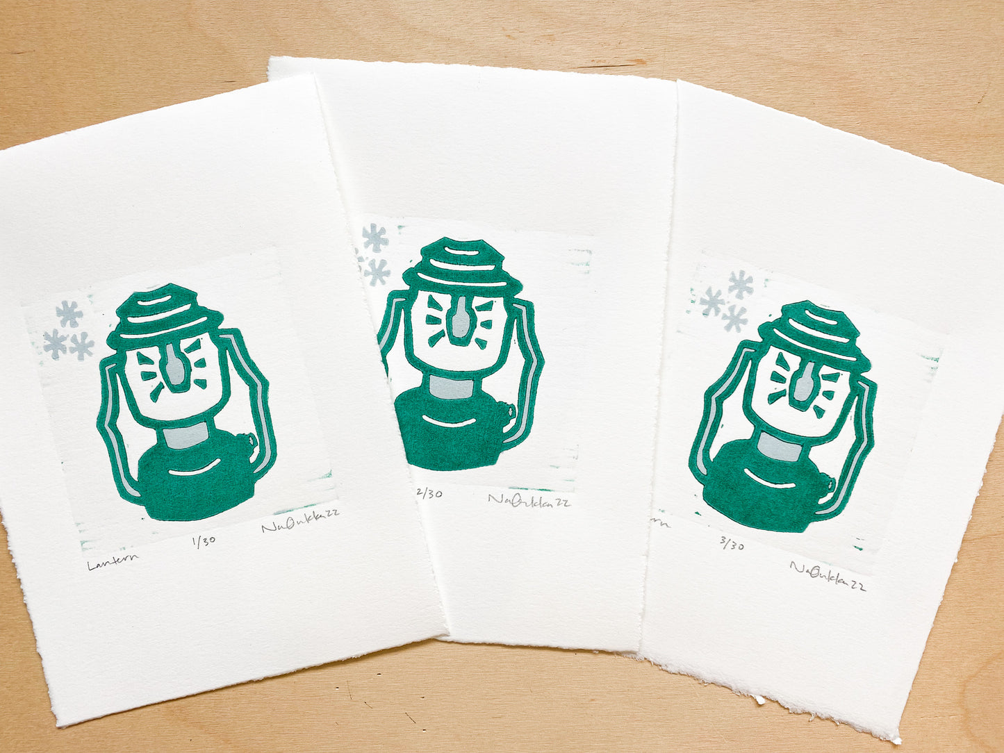 Lantern Woodcut Print