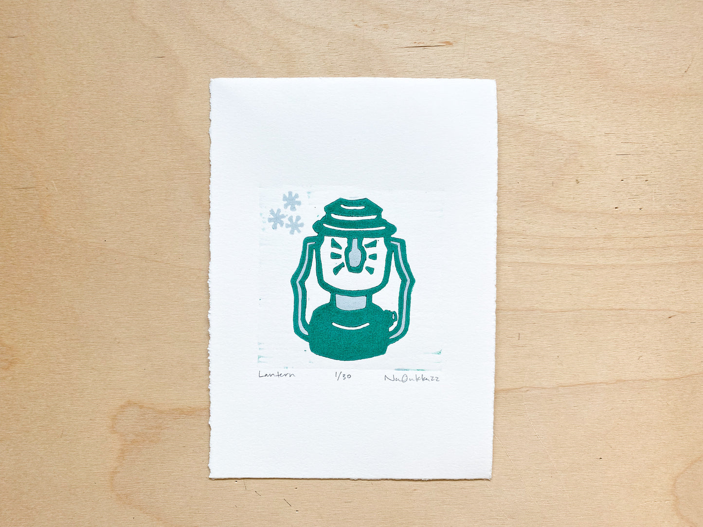 Lantern Woodcut Print