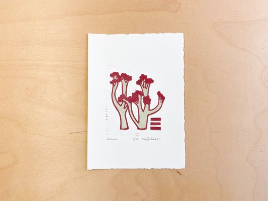 Lichen Woodcut Print