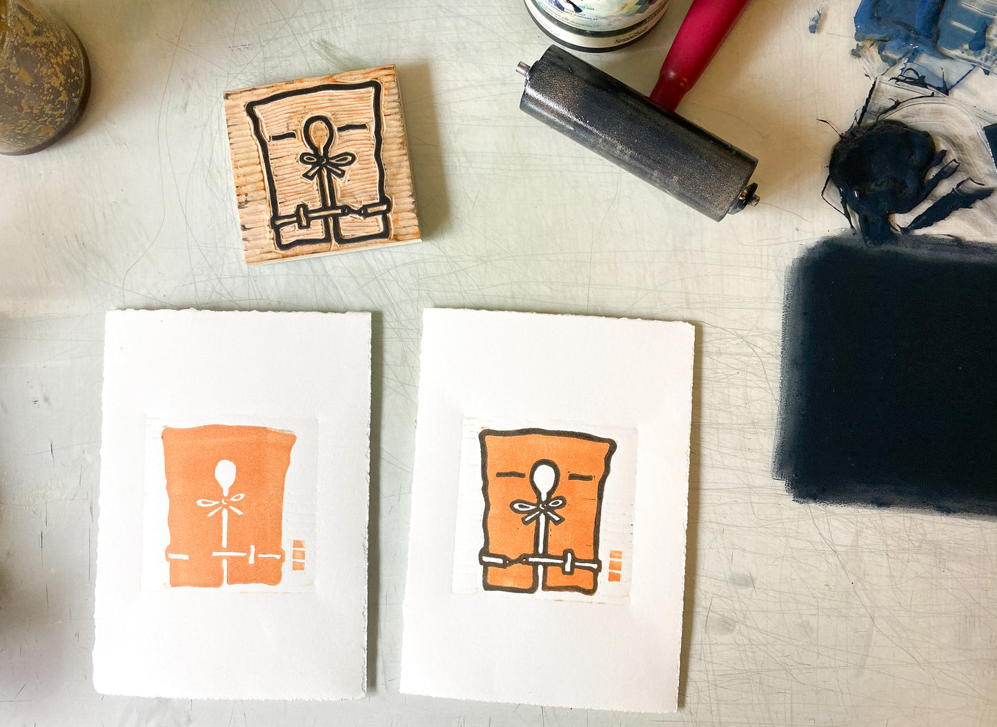 Life Jacket Woodcut Print