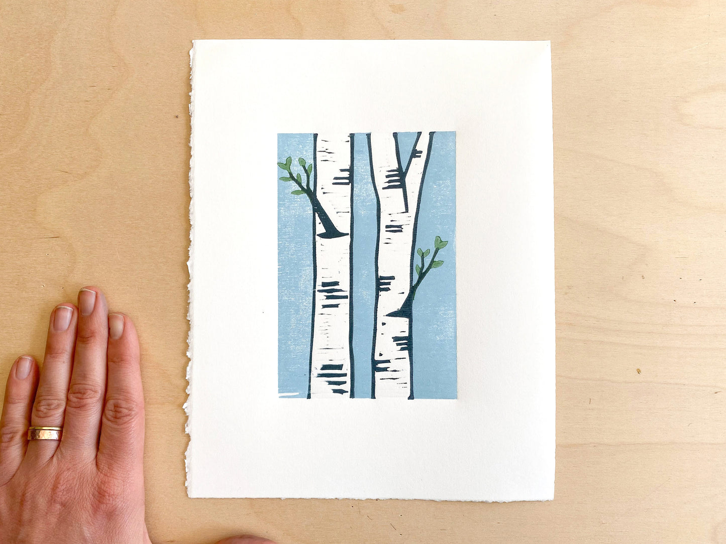New Growth Woodcut Print