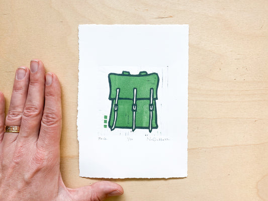 Pack Woodcut Print
