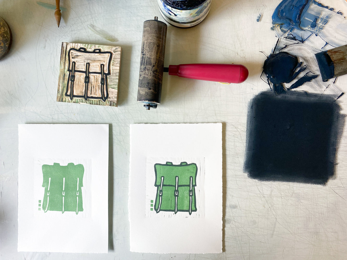 Pack Woodcut Print