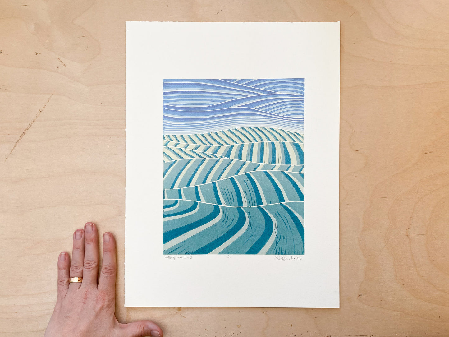 Rolling Horizon Series Woodcut Print