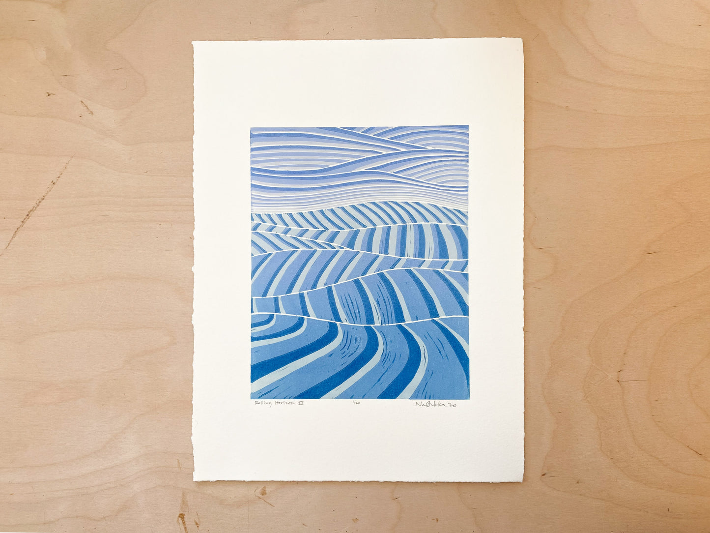 Rolling Horizon Series Woodcut Print