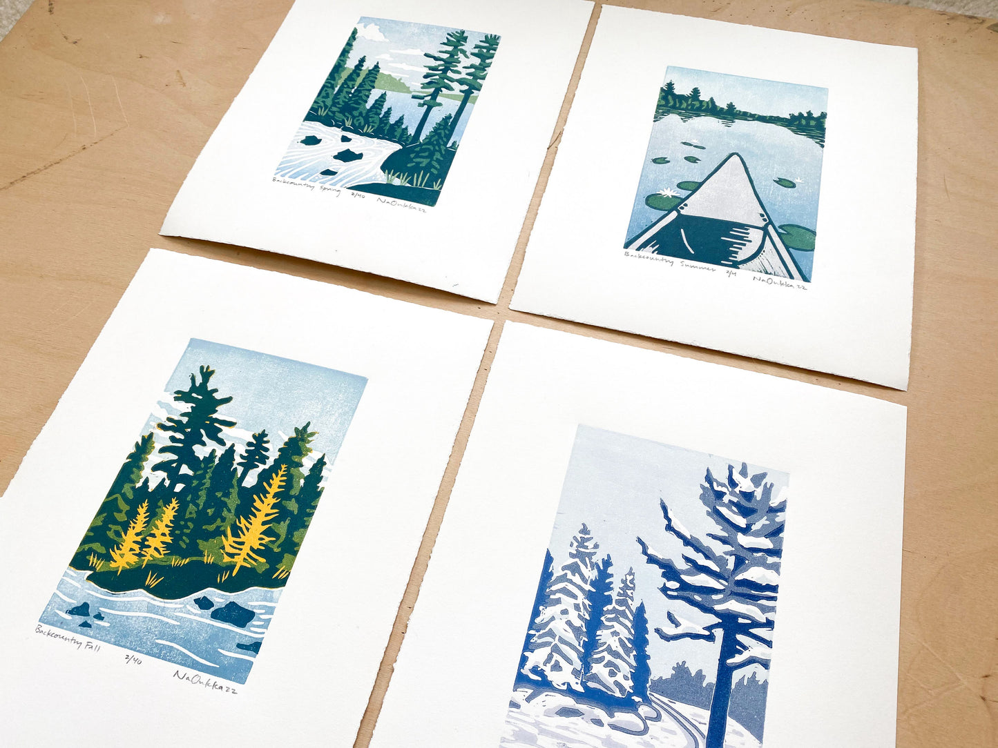 Backcountry Summer Woodcut Print