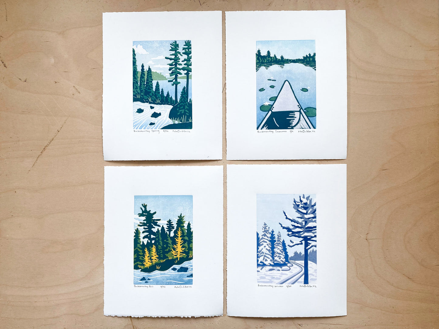 Backcountry Summer Woodcut Print
