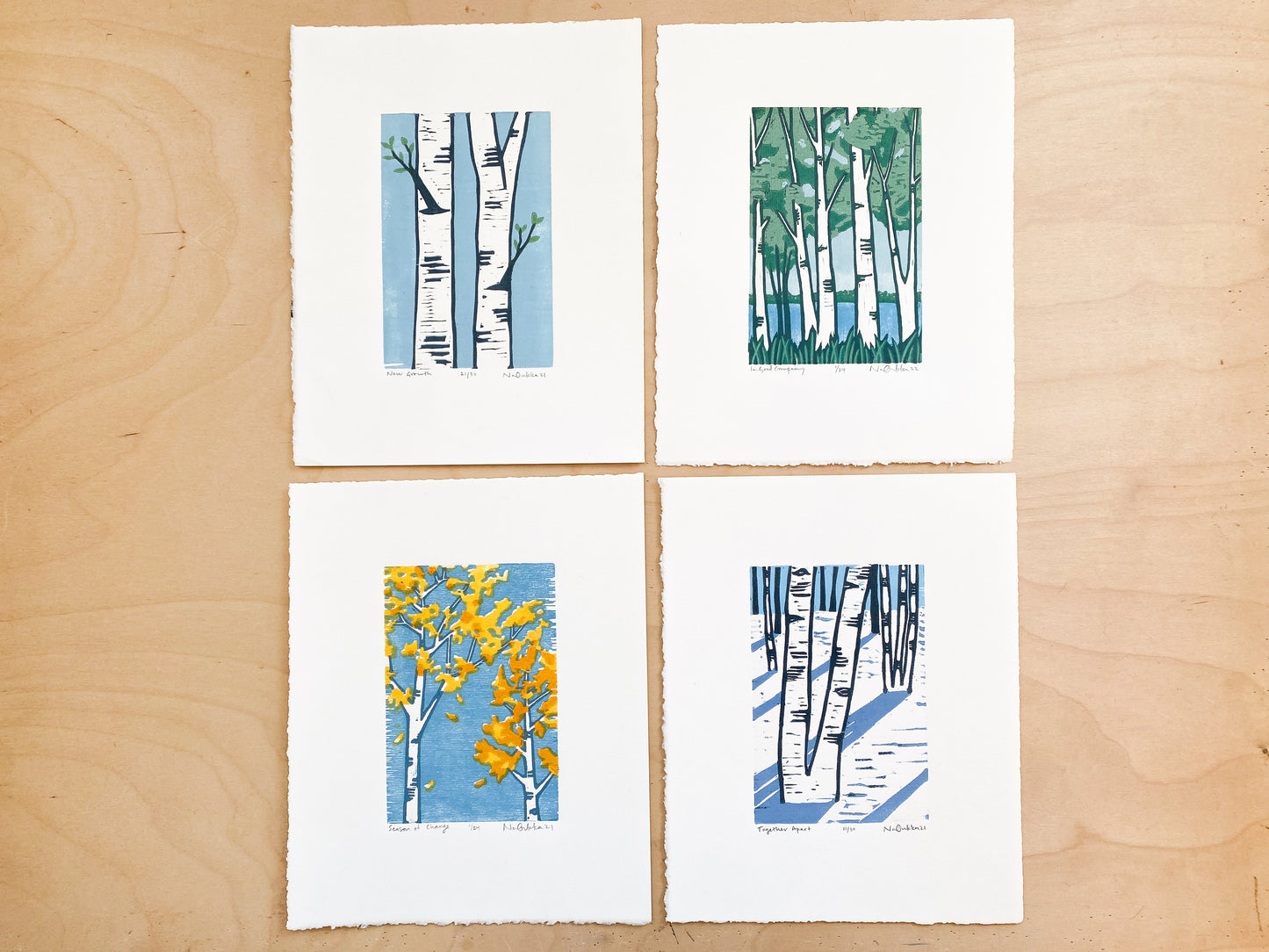 In Good Company Woodcut Print