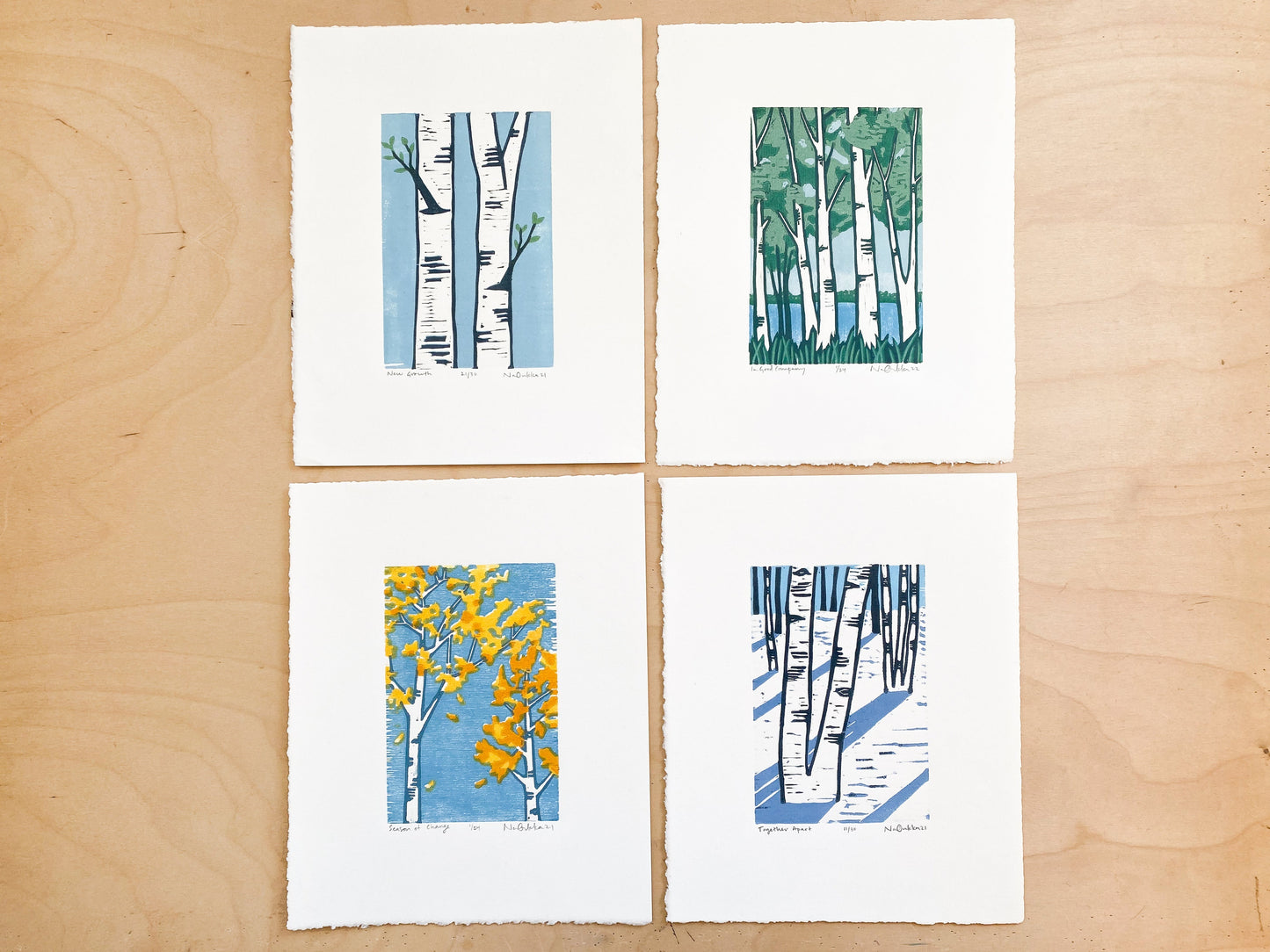 Together Apart Woodcut Print