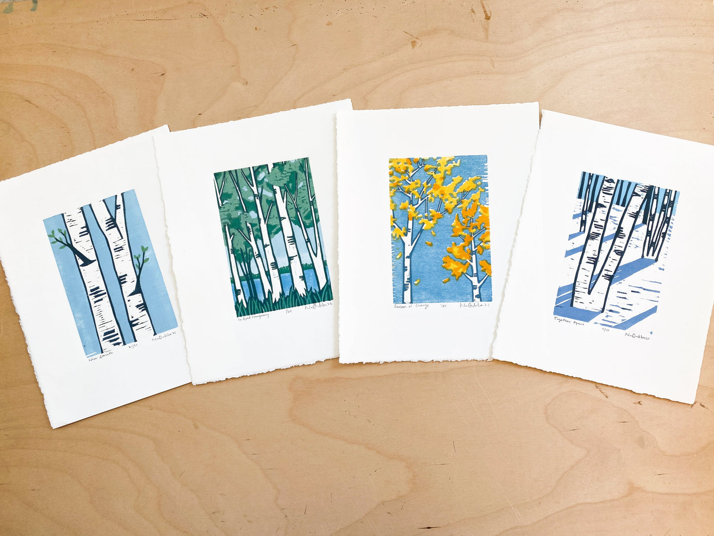 Together Apart Woodcut Print