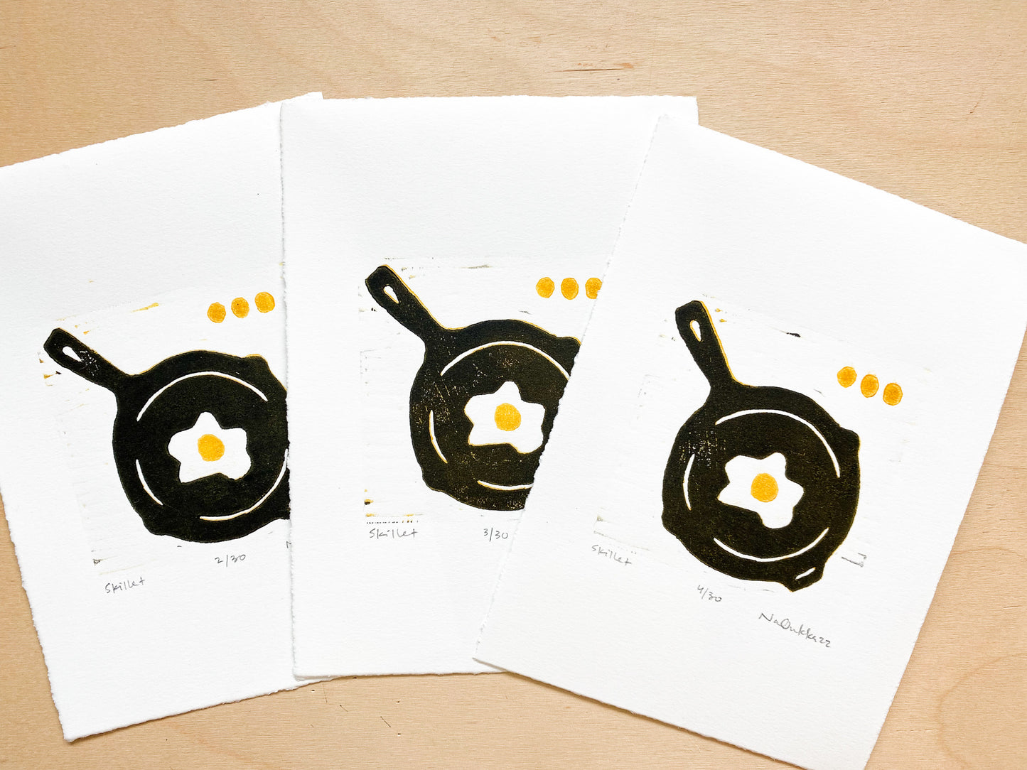 Skillet Woodcut Print