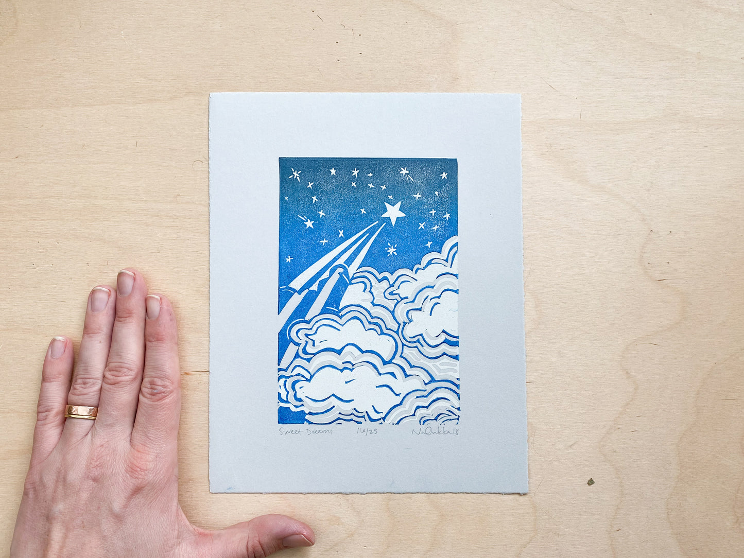 Sweet Dreams Woodcut Print