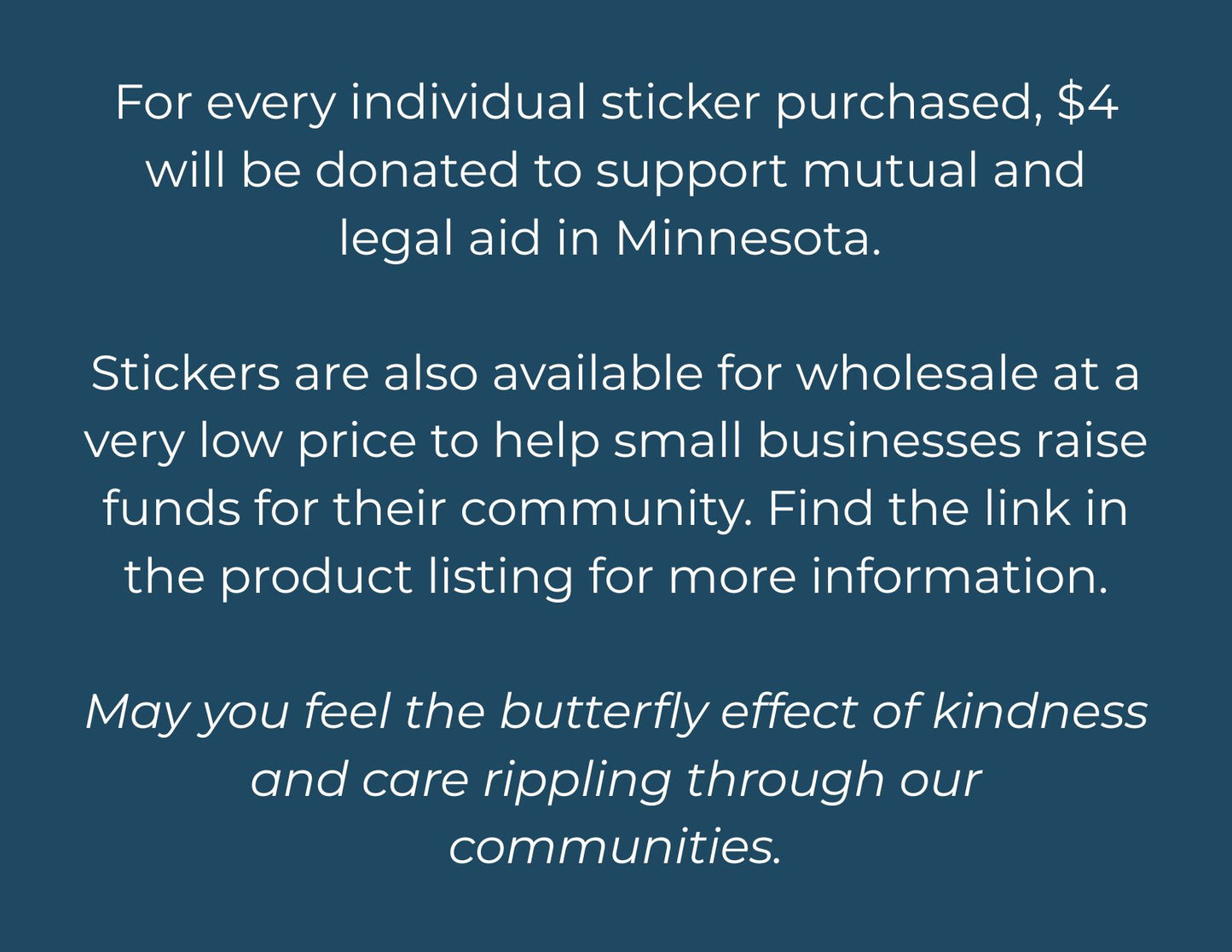 PREORDER: Butterfly Effect Donation Sticker - Set of 4