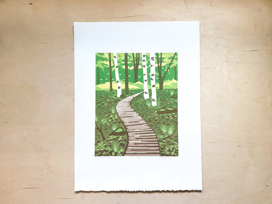A Path Forward Woodcut Print