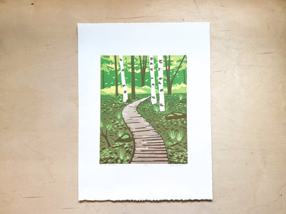 A Path Forward Woodcut Print