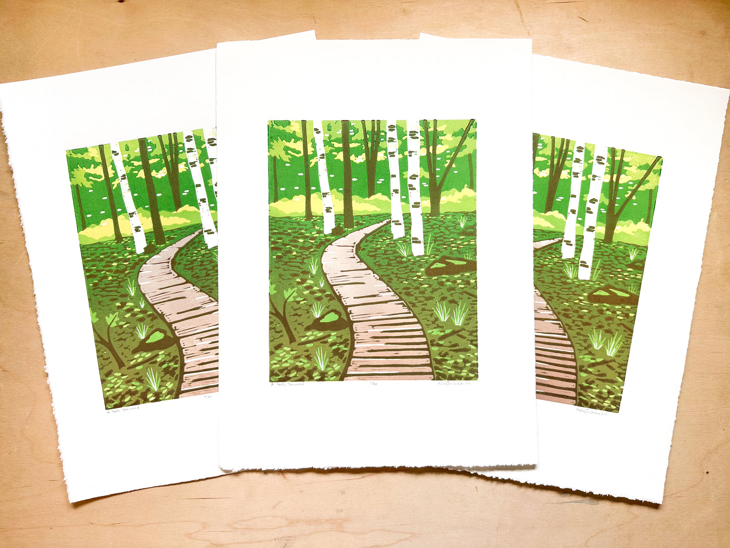 A Path Forward Woodcut Print