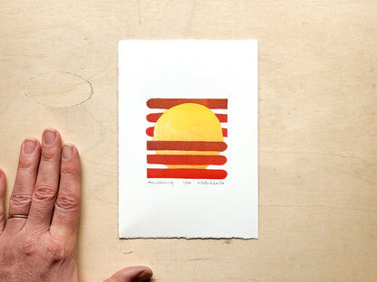Awakening Woodcut Print