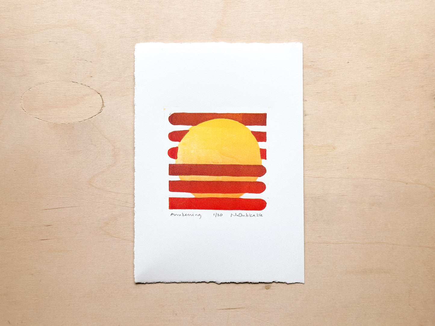 Awakening Woodcut Print