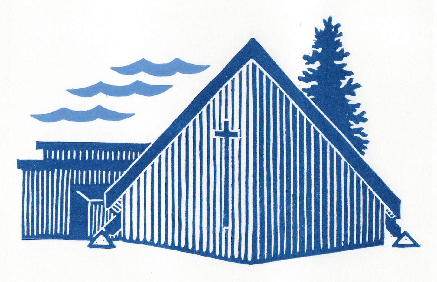 Bethlehem Lutheran Church Woodcut Print