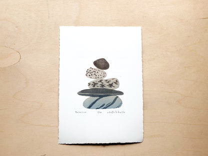 Balance Woodcut Print